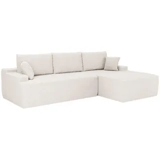 Juskys Sofa, Creme, Textil, 250x155 cm, Wohnzimmer, Sofas & Couches, Wohnlandschaften, Ecksofas
