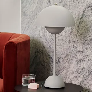 Tischleuchte &Tradition, Flowerpot VP3, Grau, für Wohnzimmer, Metall, Design - 50