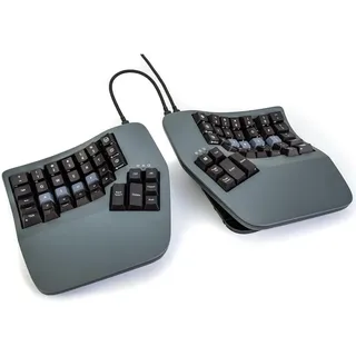 KINESIS Advantage360 Split Ergonomische Tastatur - USB-C | Mechanische Schalter | Voll programmierbar | Konturierte Form | Verstellbares Zelt | PBT-Tastenkappen