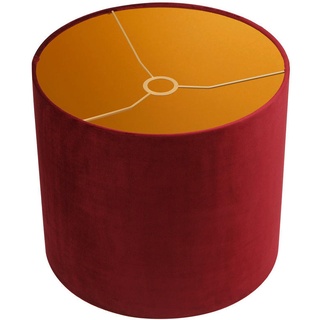 Leuchtenschirm Velour, Rot, Metall, Textil, zylindrisch, E27, 24 cm, Lampen & Leuchten, Innenbeleuchtung, Lampenschirme