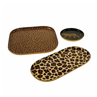 Werner Voß Dekotablett Set Leopard 3-tlg. (Set, 3 St) bunt
