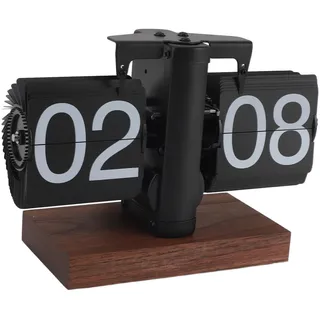 Vintage 24 Stunden Digitale Flip-Uhr, Verstellbare Batteriebetriebene Schreibtischuhr für Wohnzimmer, Büro