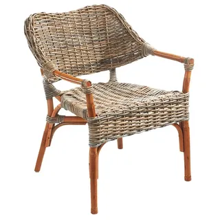 Kobolo Stuhl TARA Korbsessel 59 x 60 x 78 cm grau mit Armlehnen 1 St.