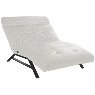 Pure Home Lifestyle Liege, Weiß, Metall, 120x54-113x158-198 cm, Goldenes M, Dgm, Lederauswahl, Stoffauswahl, motorische Relaxfunktion, Wohnzimmer, Sessel, Relaxliegen