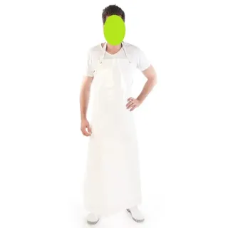 Latzschürzen "Vinyl Stark" 130 my aus Vinyl Weiss 6 x 12 Stück