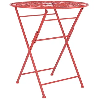 Beliani Scario Gartentisch Ø 70 x 75 cm Rot