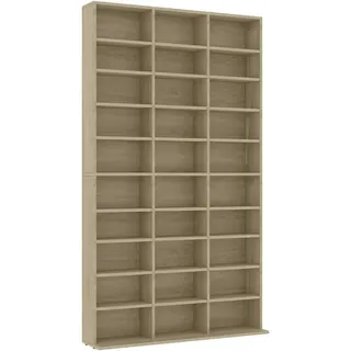 vidaXL CD-Regal Regalwand Bücherregal Regal Schrank CD DVD Aufbewahrung Medienregal Standregal Bücherschrank Sonoma-Eiche 102x23x177,5cm Holzwerkstoff