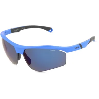 Polaroid 207374 Herren-Sonnenbrille Halbrand Eckig Kunststoff-Gestell, blau