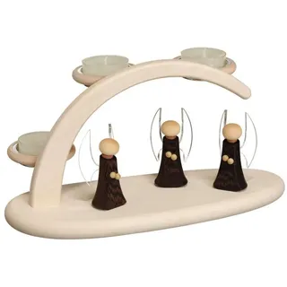 Seiffener Volkskunst Lichterbogen kleiner Lichterbogen Engel für Teelichter, aus dem Erzgebirge