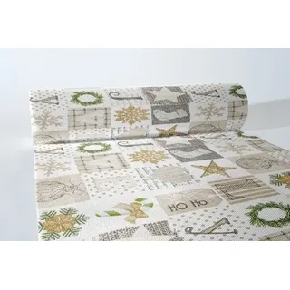 Mank Tischläufer 40 cm x 24 m , 1 Stück - Tischtuch Weihnachten Patchwork