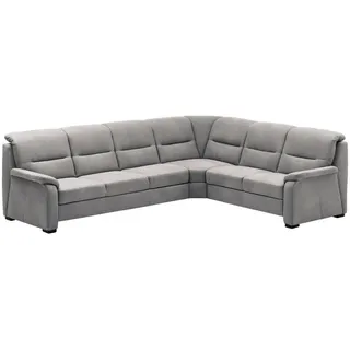 Beldomo Comfort Ecksofa, Grau, Holz, 6-Sitzer, L-Form, 303x245 cm, Goldenes M, Typenauswahl, Bettkasten erhältlich, Fußauswahl, seitenverkehrt Bettfunktion Rücken echt, Wohnzimmer, Sofas & Couches, Wohnlandschaften, Ecksofas