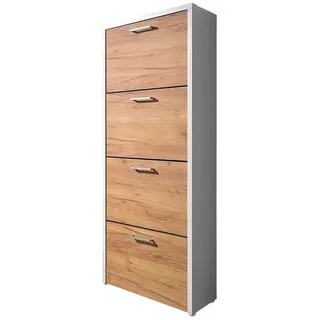 moebel-dich-auf Schuhkipper FULDA 2 (Schuhschrank Schuhregal Schrank Garderobe), mit Doppelwalze orange