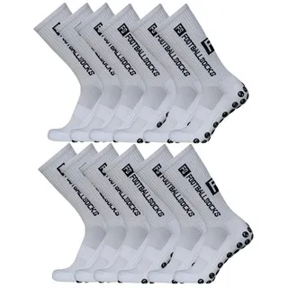 ARMORAX Sportsocken Fußball Socken Unisex – Antirutsch-Noppen, atmungsaktives Mesh (Paar, 6-Paar, Paarweise) Atmungsaktive Socken mit 3D-Form & Anti-Rutsch weiß