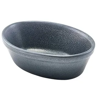 Ovale Kuchenform Forge Steingut graphitgrau – 16 cm (6 Stk.)"