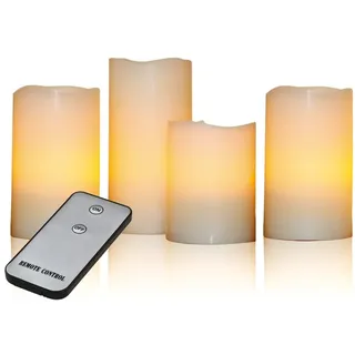 X4-LIFE LED Echtwachskerzen 4 St. 10 cm bis 15 cm weiß