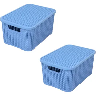 branq home essential BranQ - Home essential Korb in Rattan Design 3er Set Grösse S 7l, Creme