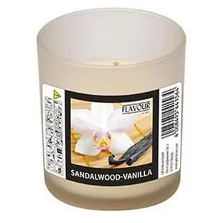 PAPSTAR Duftkerze Duftkerze im Glas Ø 70 mm · 77 mm elfenbein Sandalwood-Vanilla Indro