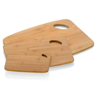 Kela Schneidebrett-Set Bambus 3-tlg. H 2 cm braun