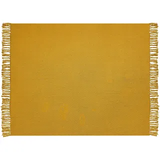 Beliani Yarsa Kuscheldecke 125 x 150 cm Senfgelb/Gelb