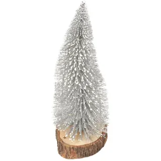 Weihnachtsbaum Mit Led-beleuchtung An Einem Holzstamm, Batteriebetrieben, 30 Cm