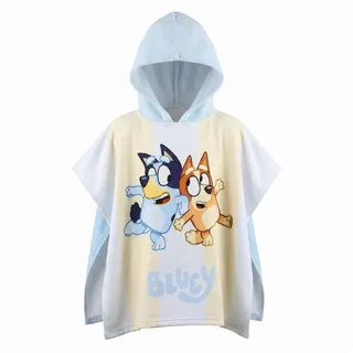 Bluey Badeponcho Bluey und Bingo Kleinkind Poncho Badeponcho mit Kapuze, midi, Polyester, Kapuze, ohne bunt