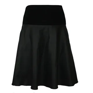 dunkle design A-Linien-Rock 57cm Kunstleder Jeans Schwarz Grau elastischer Bund grau|schwarz M/L 38/40