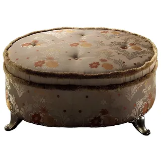 Oval Chesterfield Polster Hocker Fußhocker Ottomane Tisch Sofa Beistell Rund