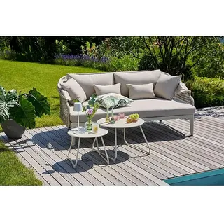 Sunfun Solo Rope Loungesofa  (B x T x H: 187 x 114 x 81,5 cm, Aluminium, Olefin, Light-Greige)
