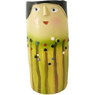 Kunstharzvase Mit Menschlichem Kopf, H-förmige Vase, Handgefertigte Skulptur Für Trockenblumen, Wohndekoration