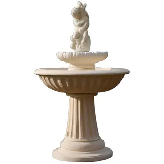 Xlmoebel Zierbrunnen Elegante Garten-Skulptur mit Wasserfall für entspannte Atmosphäre, (Artikel NOEMI RAGAZZI), Hergestellt in Europa weiß