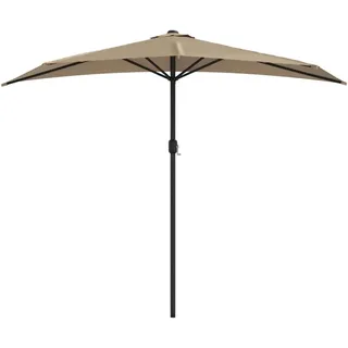 vidaXL Balkon-Sonnenschirm 270 x 135 cm taupe halbrund