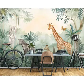 WallArena Fototapete Kinderzimmer Tiere Wald, Tapete Kinder 250x175