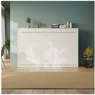 SMARTBett Schrankbett Standard 90x200 cm, 120x200 cm, 140x200 cm Weiß Klappbett horizontal/ quer, Gasdruckfedern