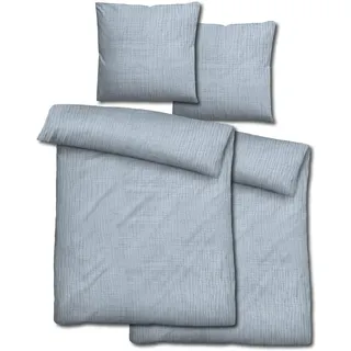 Doppelpack Sleezzz® Musselin Bettwäsche blau 155 x 220 cm + 80 x 80 cm