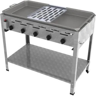 ChattenGlut Gasbräter 5-flammig 980 x 530 x 800 cm Edelstahl inkl. Reibekuchen-Aufsatz