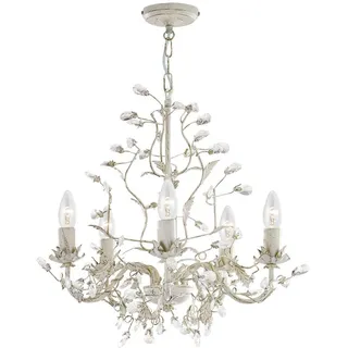 Searchlight Kronleuchter, Creme, Gold, Metall, 120 cm, höhenverstellbar, Lampen & Leuchten, Innenbeleuchtung, Hängelampen, Kronleuchter