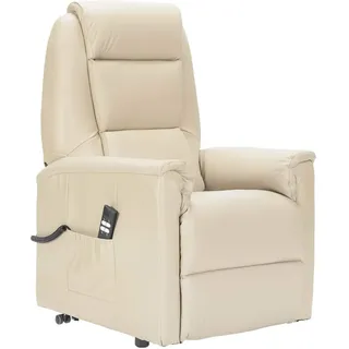 POLTRONE ITALIA Rebecca 2 Motoren Leder fernsehsessel mit aufstehhilfe Medizinisches Gerät 2 Räder seniorensessel relaxsessel elektrisch Beige