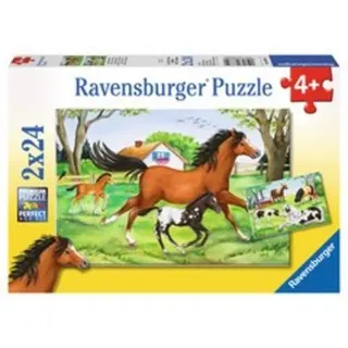 Ravensburger 08882 - Welt der Pferde Premium Puzzle, 2 x 24 Teile, Mit Mini-Poster, Perfect Age Fit