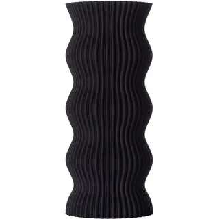 3D Vase Dekovase Anneli XL 38cm Nachhaltige Deko Vase Pampasgras Trockenblumen, Bodenvase schwarz