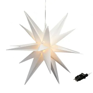 XXL LED Advents Stern warm weiß - 100cm - 3D Weihnachtsstern Fenster Deko zum Hängen  für Außen mit Timer
