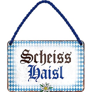 Blechschild ''Bayrisch Scheiss Haus'' 18x12cm Geschenk Lustige Sprüche Feier Vintage Retro Geburtstag Deko Party Überraschung Fan Bayrisch Bayern Schwäbisch ALM