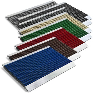 Fußmatte Premium-Alumatte, verschiedene Farben & Größen, rutschfest, Karat, rechteckig, Höhe: 22 mm grau 40 cm x 60 cm x 22 mm