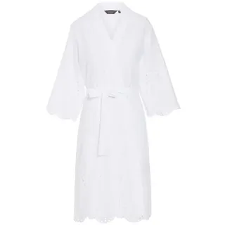 Essenza Kimono Sarai Tilia, Kurzform, Baumwolle, Kimono-Kragen, Gürtel, mit Stickereidetails weiß XL