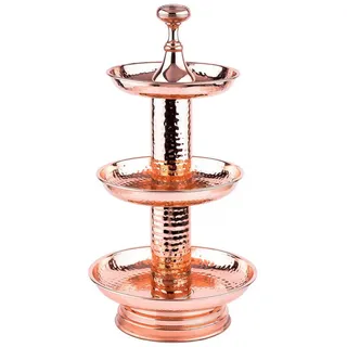 Marrakesch Orient & Mediterran Interior Etagere Edelstahl-Etagere Rosal handgefertigt aus Edelstahl in Rose Gold 40 cm, Edelstahl, (1-tlg), Handarbeit rot Ø 21 cm x 21 cm x 21 cm x 40 cm x 21 cm