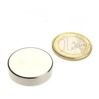 magnets4you Scheibenmagnet super stark Ø 25,0 x 7,0 mm N42 Nickel hält 12 kg| Neodym Supermagnet | Powermagnet | Haftmagnet, Magnetscheibe, Zylindermagnet