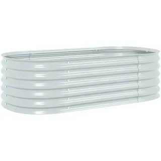 vidaXL Garten-Hochbeet verzinkter Stahl 160 x 80 x 44 cm Silber