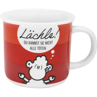 SHEEPWORLD Tasse mit Motiv Lächle 0,38 l Rot