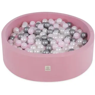 MISIOO Smart Bällebad 90 x 30 cm/200 Bälle  - Bällebad Kinder für Baby Zimmer - Bälle für Bällebad - Baby Spielzeug - Rosa: Hellrosa/Perlen/...