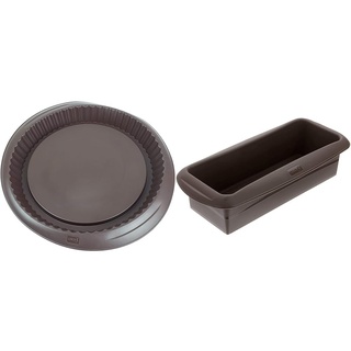 Lurch 85007 Flexiform Obstboden/Backform aus 100% BPA-freiem Platin Silikon, 28cm & 85000 FlexiForm Kasten 25 cm braun
