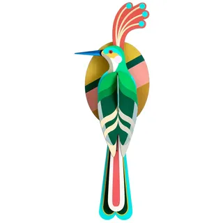 WANDDEKO Vogel mit Federkrone 14/9 cm